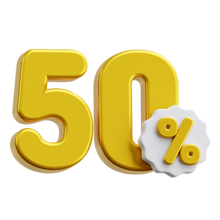 50 pourcent  3D Icon