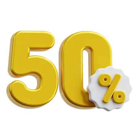 50 pourcent  3D Icon