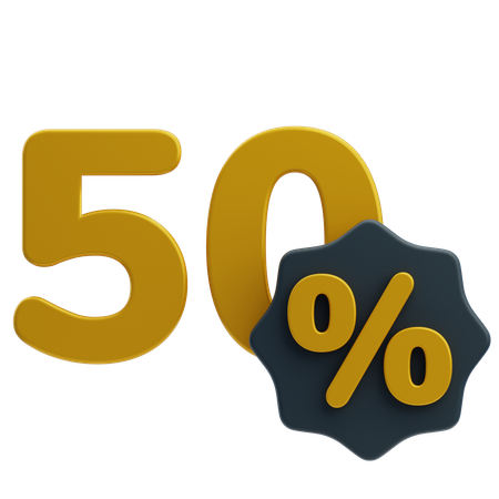 50 pour cent de réduction  3D Icon