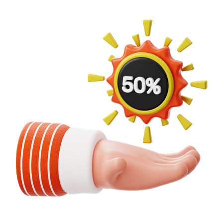 50 pour cent de réduction  3D Illustration