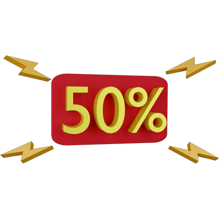 Étiquette de réduction de 50 pour cent  3D Illustration