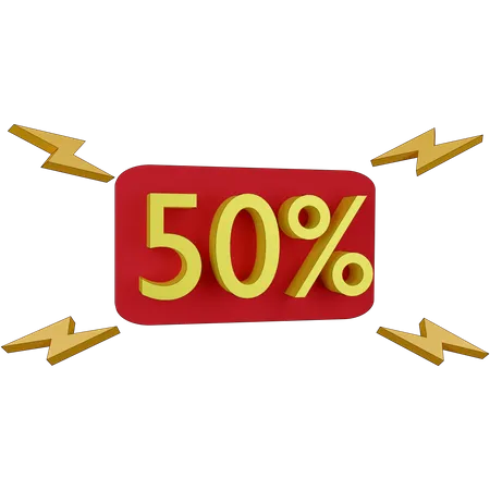 Étiquette de réduction de 50 pour cent  3D Illustration