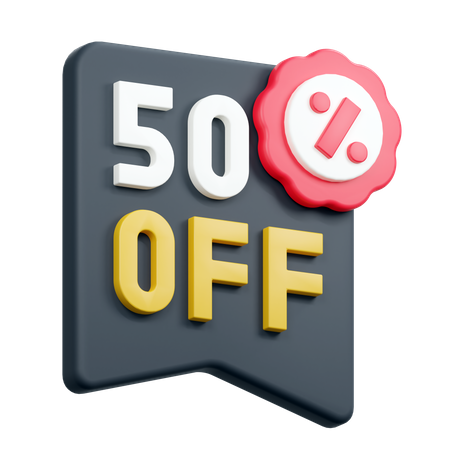 50 pourcentage de réduction  3D Icon