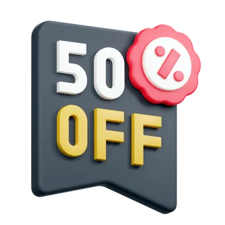 50 pourcentage de réduction  3D Icon