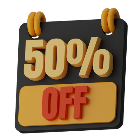 50 pourcentage de réduction  3D Icon