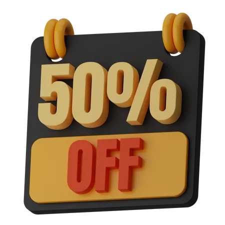 50 pourcentage de réduction  3D Icon