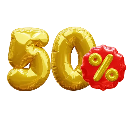 50 Prozent  3D Icon