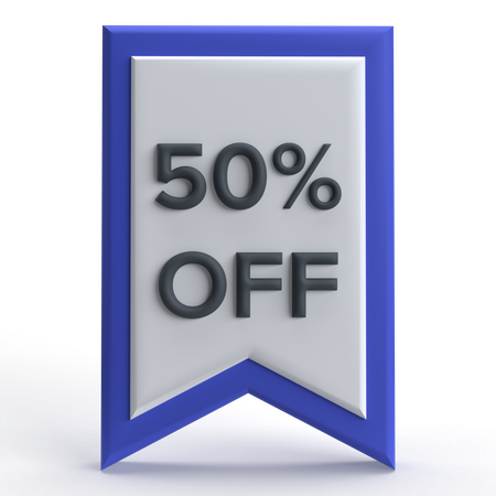 50 Prozent Rabatt  3D Icon