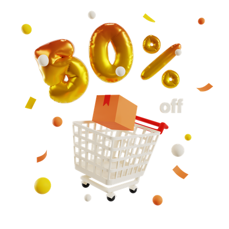 50 Prozent Rabatt  3D Illustration