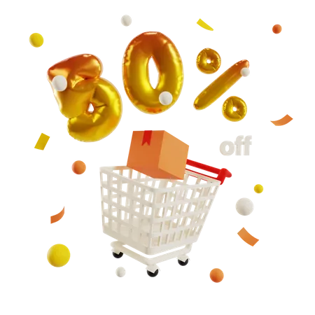 50 Prozent Rabatt  3D Illustration