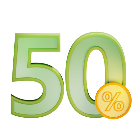 50 Prozent Rabatt  3D Icon