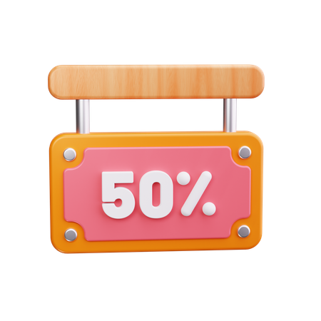 50% Rabatt  3D Icon