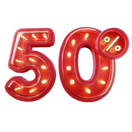 50% Rabattverkauf  3D Icon