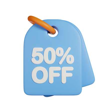 Icône 3D de réduction de 50 %  3D Icon