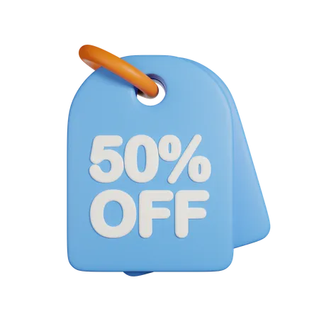 Icône 3D de réduction de 50 %  3D Icon