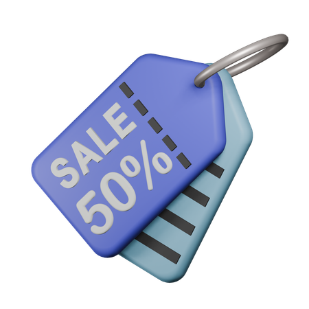 50% Sale Tag  3D Icon