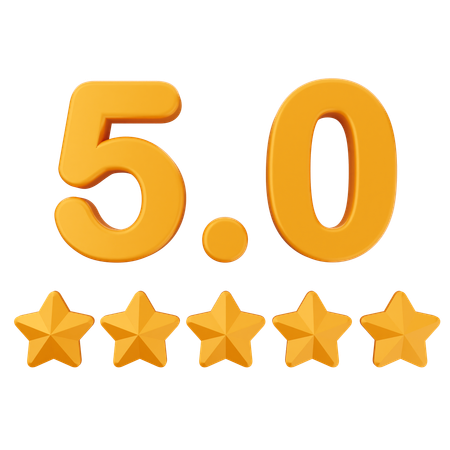 5.0 star rating riview  3D Icon