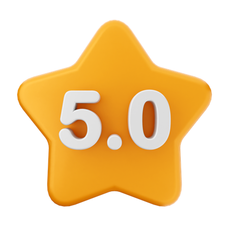 5.0 star rating riview  3D Icon