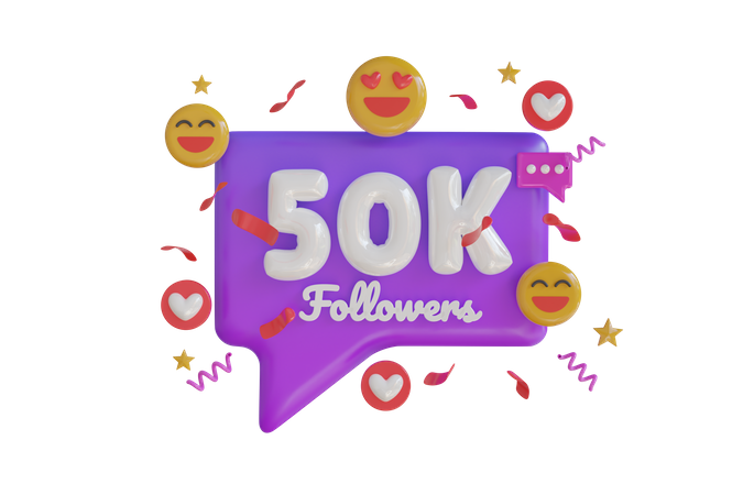 50.000 Follower  3D Icon