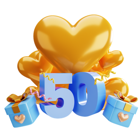 50th anniversary  3D Illustration