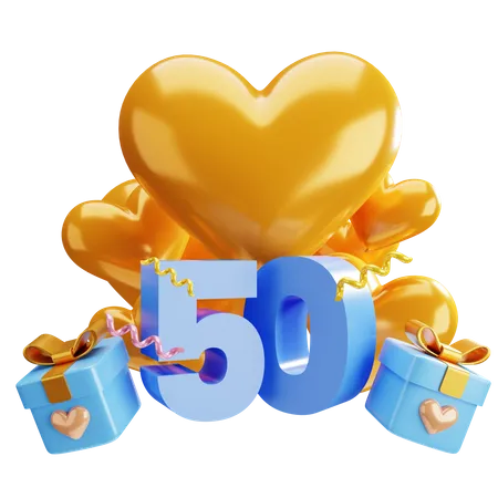 50th anniversary 3D Illustration