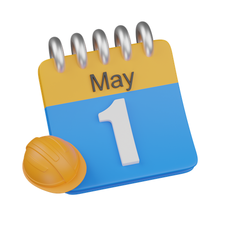 5月1日のカレンダー  3D Icon