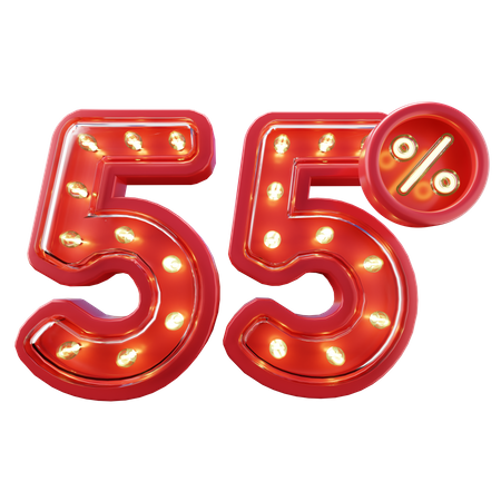 55% Discount Sale  3D Icon