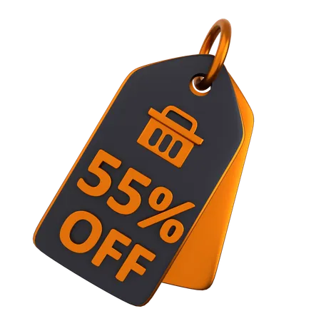 55 Discount Tag  3D Icon