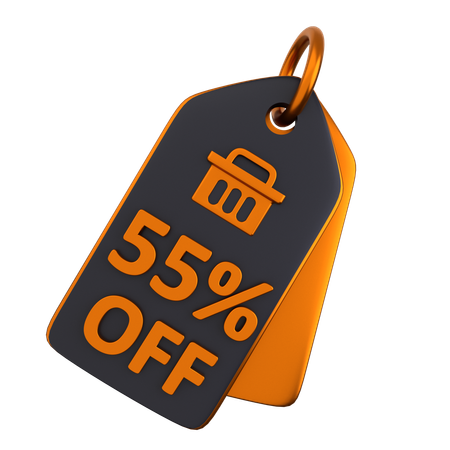 55 Discount Tag  3D Icon