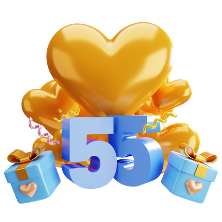 55-jähriges Jubiläum  3D Illustration