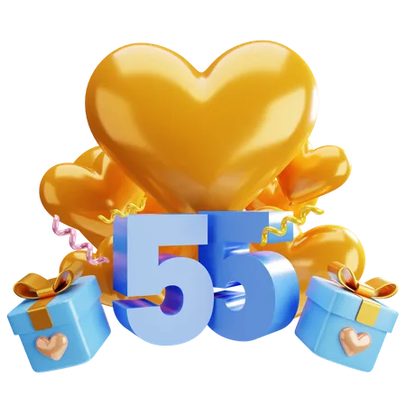 55-jähriges Jubiläum  3D Illustration