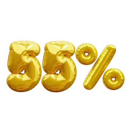 55 percent  3D Icon