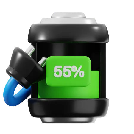 55 Percent Battery  3D Icon