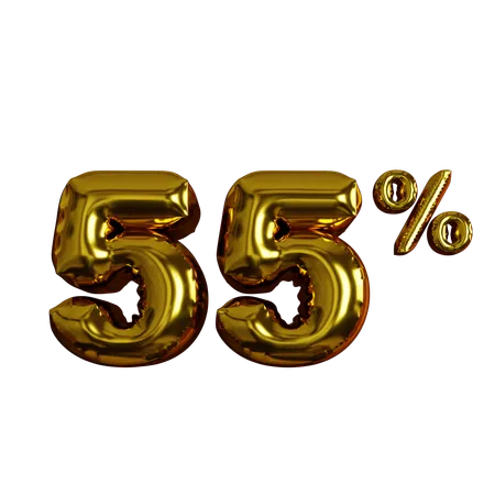 55 Percent Discount  3D Icon