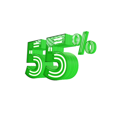 55 Percent Discount  3D Icon