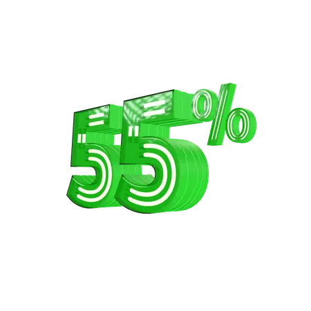 55 Percent Discount  3D Icon