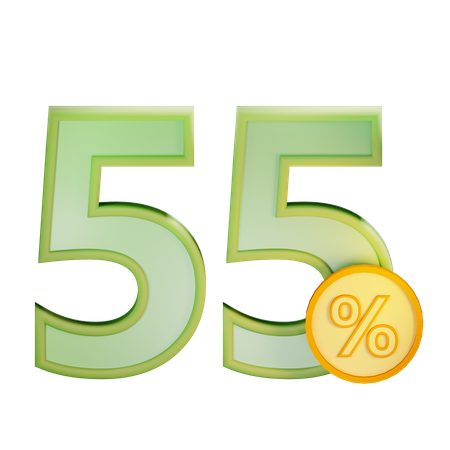 55 Percent Discount  3D Icon