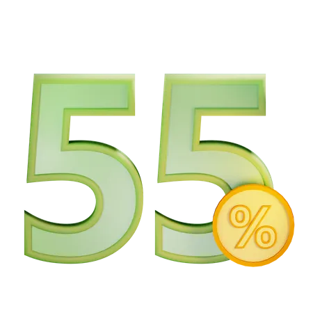 55 Percent Discount  3D Icon