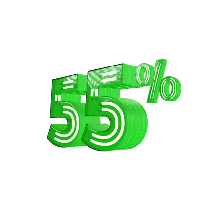55 Percent Discount 3D Icon