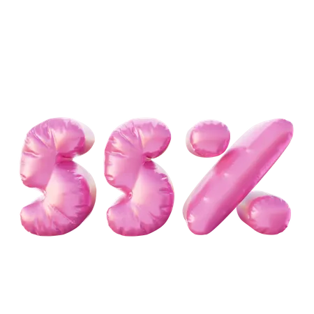 55 Percent Discount Balloon  3D Illustration