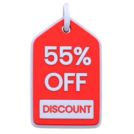 55 Percentage Discount  3D Icon