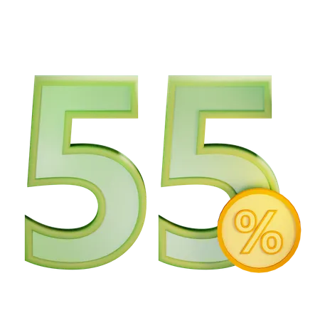 55 por ciento de descuento  3D Icon