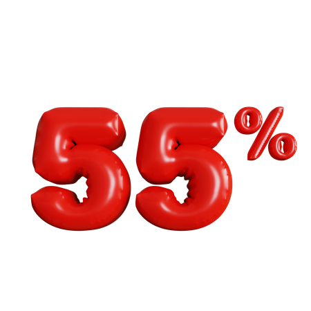 55 por cento de desconto  3D Icon