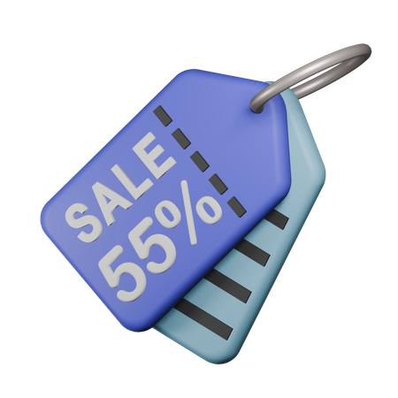 55% Sale tag  3D Icon