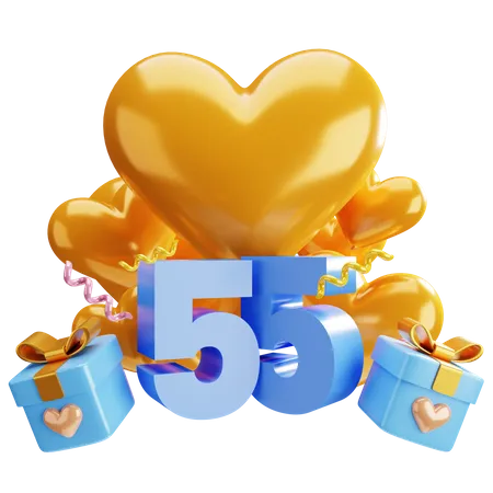 3 D Asset 55th Anniversary 3D Illustration