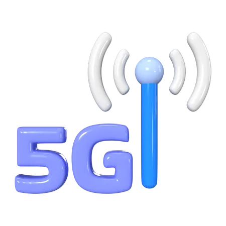 This Is 5 G 3 D Render Illustration Icon It Comes As A High Resolution PNG File Isolated On A Transparent Background The Available 3 D Model File Formats Include BLEND OBJ FBX And GLTF 3D Icon
