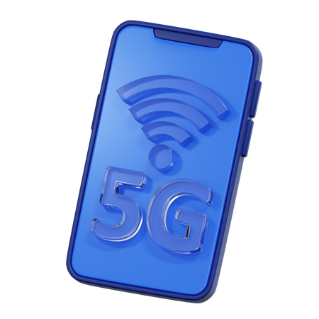 디지털 연결 및 경제를 위한 5G 네트워크 신호 아이콘  3D Icon