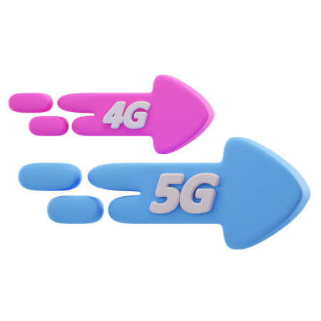 5G and 4G Speed  3D Icon