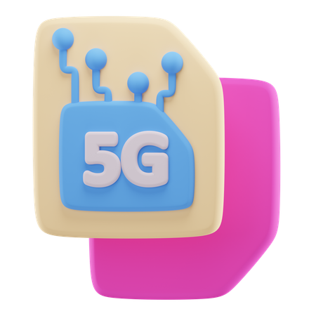 Carte sim 5g  3D Icon