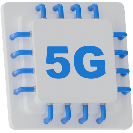 5G chip  3D Icon